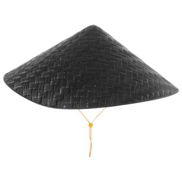 Imagem de Chapéu de baile preto sombrero chapéu cônico asiático chapéu de palha balde acessório de fazendeiro chapéu chinês chapéu de arroz japonês roupas infantis tem chapéu de adereço de festa itens de roupa