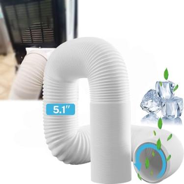 Imagem de Mangueira de ar condicionado, mangueira de ar condicionado de exaustão de 13 cm de diâmetro, mangueira de exaustão portátil com 5 polegadas de diâmetro - sentido horário, com comprimento de até 203 cm