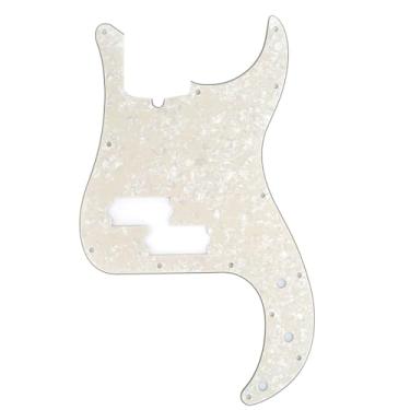 Imagem de Musiclily Pro 13 Furos Estilo Moderno Escudo Baixo Pickguard para Americana Precision Bass 4 Cordas, 4 Camadas Pergaminho Perolado
