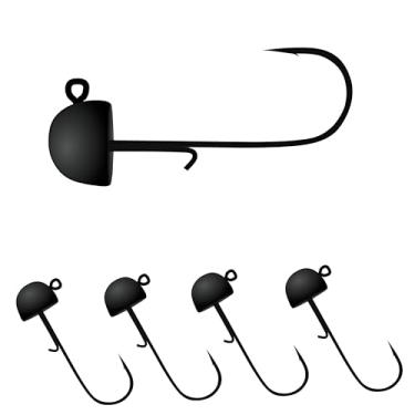 Imagem de U.S.A. BASS TACKLE Mushroom Cloud Tungsten Ned Rig Jig Head para pesca de robalo com iscas de plástico macio (1/8oz, 5 unidades)