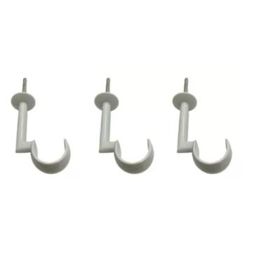 Imagem de Suportes Teto Para Varão Cortina 28mm  Branco kit 3 pçs