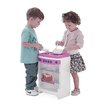 Imagem de Fogão Casinha Flor Estilo Xalingo Branco/Rosa