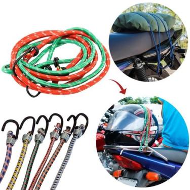 Imagem de Corda Elástico 1,5 Metros Bagageiro Moto Bike Kit 2 Peças - Aço Forte
