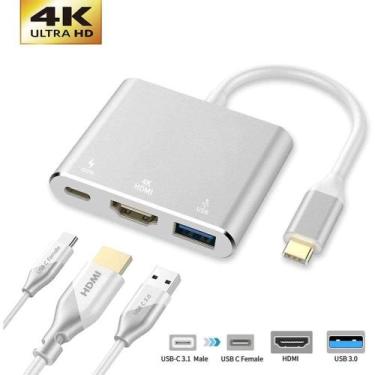 Imagem de Cabo Adap Usb 3.1 Tipo C Thunderbolt 3.0 X Hdmi Usb 3 Tipo C - LOTUS
