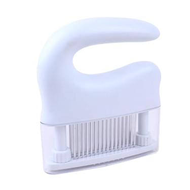 Imagem de Fenteer Amaciador de Carne Utensílio de Cozinha Amaciador de Carne de Frango com 48 Pinos Batedor de Bife de Carne de aço Inoxidável para Vitela Casa, Branco