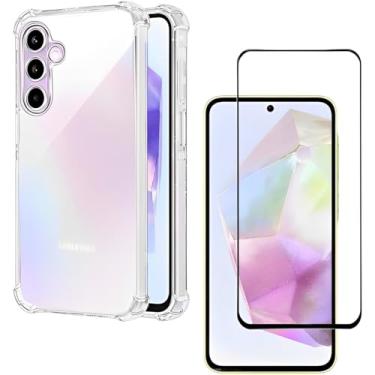 Imagem de Kit Capa + Película de Vidro Temperado 3D para Samsung Galaxy A55 5G | Anti-Impacto | Transparente | Capinha Transparente + Película Protetora Para Samsung Galaxy A55 5G