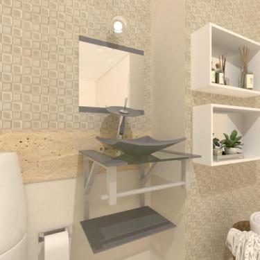 Imagem de Gabinete de vidro para banheiro 40cm ac slim com espelho - Ekasa, Prat