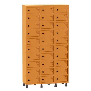 Imagem de Armário Porta Objetos de Aço 3 Vãos 30 Portas Pitão Pandin 1,90 m Lara