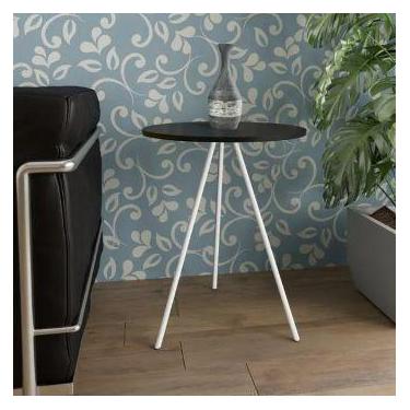 Imagem de Mesa Lateral Gabriela Branco Tampo Preto - House Design