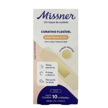 Imagem de Curativo Flexível Bege 1,9cm X 7,5cm 10Un - Missner