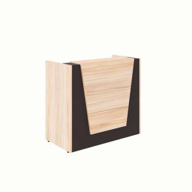 Imagem de Balcão de Atendimento Recepção Calvi e Preto 120 cm - GEBBWEB