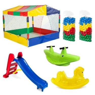 Imagem de Piscina de Bolinhas Quadrada 1,50m Premium 1.000 Bolinhas Escorregador