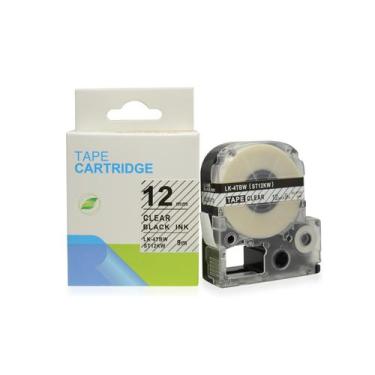 Imagem de Fita adesiva compativel com LK-4TBW, preto sobre transparente, largura