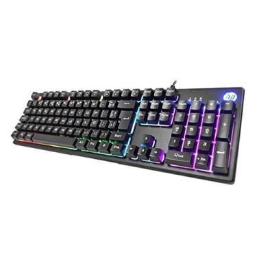 Imagem de HP Teclado Gamer K500F Preto USB Layout ABNT2 Teclas Multimídia e Iluminação de LED multicores em 3 modos (iluminado/pulsando/vibrando) 7ZZ97AA