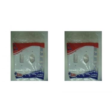 Imagem de Kit C/2 - Placa Perlex Branca 4X4 (1 Saida+Tomada) 23Pl1/1T, Branco