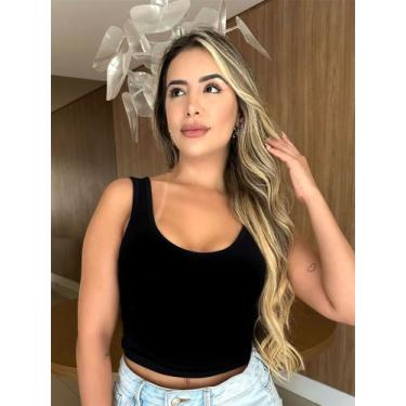 Imagem de Regata Cropped Básica Colorida Elástico Feminina Importado Codigo MD-0