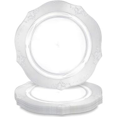 Imagem de Pratos de jantar antigos - 22,86 cm | Transparente | Pacote com 20