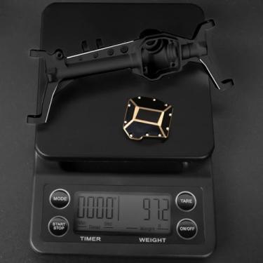 Imagem de Aluminum Front Portal Axles/Brass Axle Diff Cover Upgrades Part for Axial SCX10 III Portal Axles,ARRCat Aluminum Front Portal Axles,Black