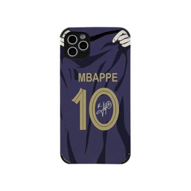 Imagem de Slrioks Capa de telefone Mbappe Jersey Capa de futebol criativa para iPhone 12 Pro Max couro sintético macio fino à prova de choque
