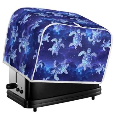 Imagem de Daulesho Blue Galaxy Sea Turtle 2|4 Fatias Toaster Cover Navy Blue Starry Night Turtle Small Appliance Covers, Starry Sky Tartaruga serve para a maioria das torradeiras padrão 2 e 4 fatias -M