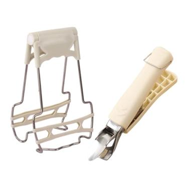 Imagem de Conjunto de clipe de tigela de aço inoxidável UNOSCHRIM, conjunto de 2 peças de clipe de prato quente dobrável, pinça de frigideira a ar, pinças de suporte para mover pratos quentes ou tigelas com