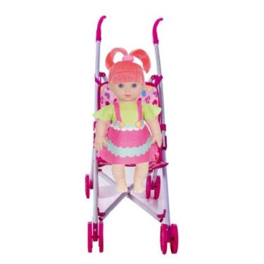 Imagem de Boneca Bebezinha Sapekinha Shayane Colors e Carrinho Passeio - Milk Br