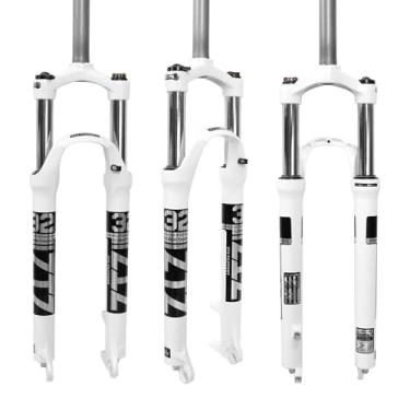 Imagem de ZTZ Garfo de suspensão BTT de 66 cm/69.8 cm/73.7 cm, viagem de 100 mm, QR de 9 mm, cubo de espaçamento de 100 mm, tubo reto de 28,6 mm, bloqueio de coroa, amortecedor de choque de liga de alumínio XC