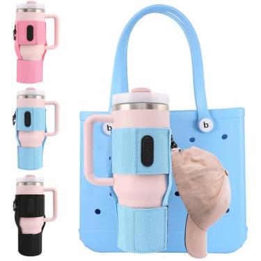 Imagem de Incycall Suporte de copo para bolsa Bogg, suporte de copo ajustável, inserção de bolsa Bogg, acessórios de garrafa de água para copo Stanley/Yeti, bolsa Bogg, acessório para bolsa de praia (AZUL-1