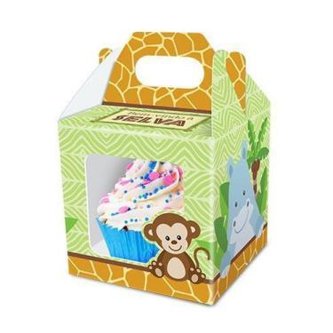 Imagem de Caixa Cupcake Bem Vindo a Selva - Safari c/ 8 unid - Junco