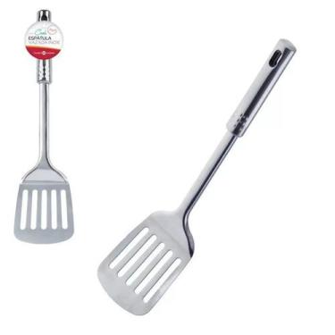 Imagem de Espátula Vazada de Inox Linha Cook Chef - Espatula de fritar Hamburgue