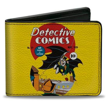 Imagem de Buckle-Down DC Comics Carteira, Bifold, DC Comics Batman No. 27 Capa de Quadrinhos Cena Amarela, Couro Vegano, Amarelo, 4.0" x 3.5", Casual
