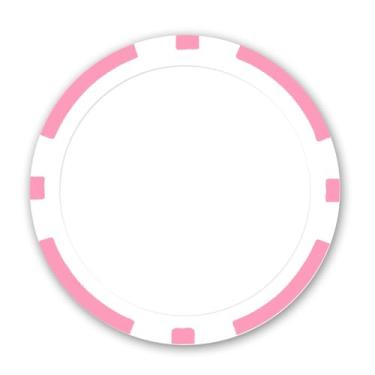 Imagem de DA VINCI 100 fichas de pôquer de 11,5 gramas em branco com 8 listras para uso com etiquetas personalizadas ou impressão UV direta, faça seu próprio conjunto de pôquer personalizado (rosa)