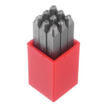 Imagem de HARFINGTON Conjunto de 9 carimbos numéricos de 5/162.6 cm, 2 mm de altura, ferramentas de prensa de perfuração, conjunto de carimbos metálicos, martelo, punção manual para metal, plástico, madeira,