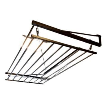 Imagem de Varal de parede tradicional com 8 varetas em alumínio - Varais Store, 