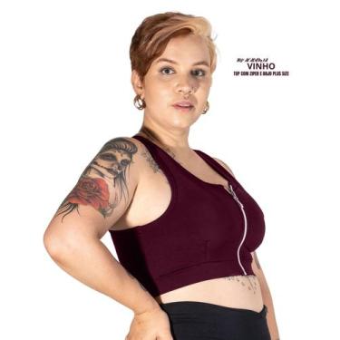 Imagem de Top Com Ziper E Bojo  Removível Plus Size Conforto Garantido pela Wolf