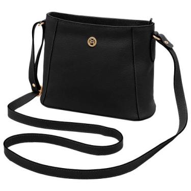 Imagem de Bolsa de Couro Mariart Mini Jasmim, Preto