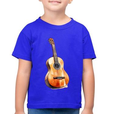 Imagem de Camiseta Algodão Infantil Violão - Foca na Moda, Azul royal, 6