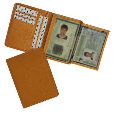 Imagem de Carteira Compacta Couro RFID Blocking 20-R Raffai Couros, Laranja