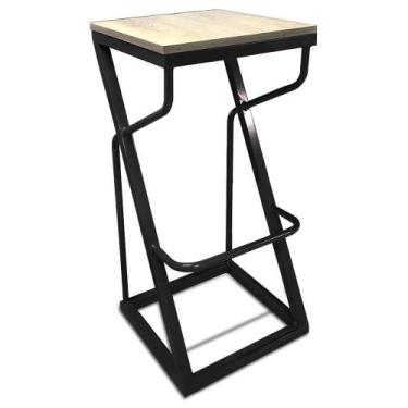 Imagem de Banco Alto Bistrô Industrial Banqueta Cozinha Balcão Área Gourmet Germ