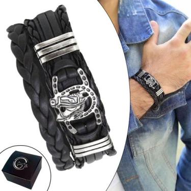 Imagem de Pulseira Ajustável  Couro Masc Country Ferradura - GRANADO ACESSÓRIOS