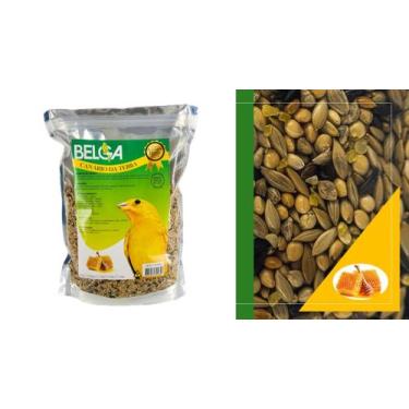 Imagem de Kit 2 Rações Mistura para Pássaro  Canário Da Terra 500g Mel - Belga