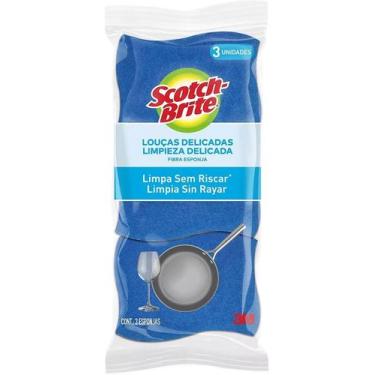 Imagem de 30 Pc 90 Un Esponja Lava Loucas Não Risca Azul Scotch Brite - Scotch-B