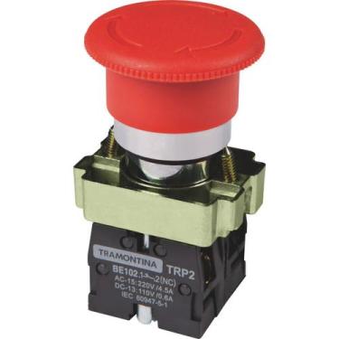 Imagem de Botão de Emergência Tramontina TRP2-BS545 1NA+1NF com Base de Metal