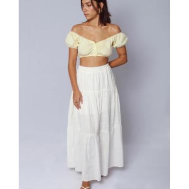 Imagem de Saia de Algodão Brisa - Florence, G, Off white, Feminino