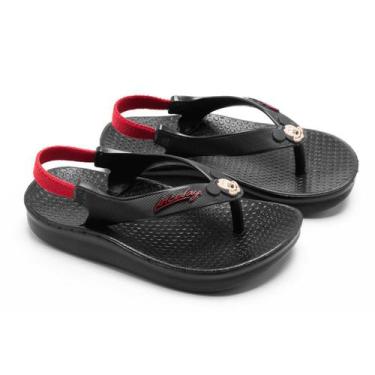 Imagem de Chinelo Anatômico Para Bebe Alcalay Baby Ortopedico CH026, Preto, Verm