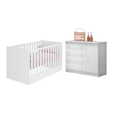 Imagem de Jogo De Quarto Completo Para Bebê Doce Sonho Qmovi - Branco