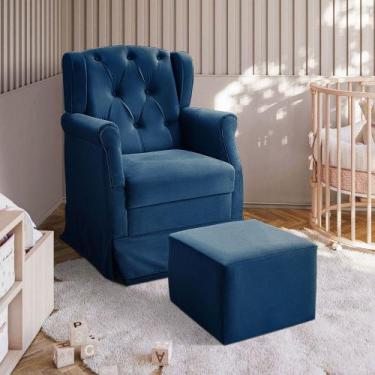 Imagem de Poltrona Cadeira de Amamentação Balanço Ternura  Speciale Home, Azul