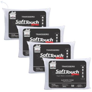 Imagem de Kit 4 travesseiro 50x70cm Lavavel fibra Siliconada firme Macio - ARTE 