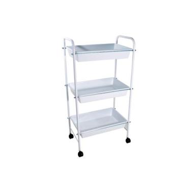 Imagem de Carrinho Auxiliar 3 Bandejas com rodinhas para Manicure Esmalteria Est