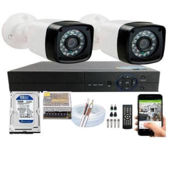 Imagem de Kit 2 Câmeras De Segurança Residencial Full Hd 1080p 20m C/hd - Protec